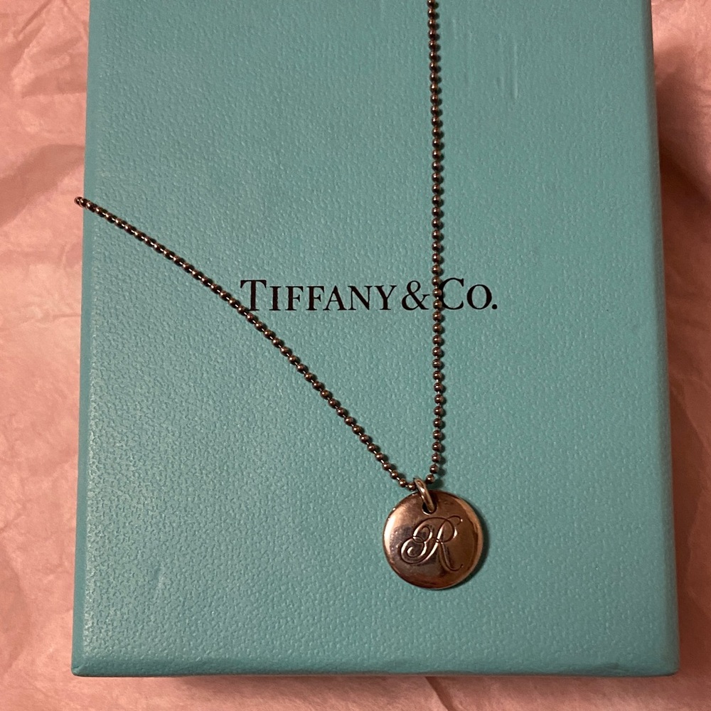 Tiffany & Co. Silver Initial Pendant Necklace